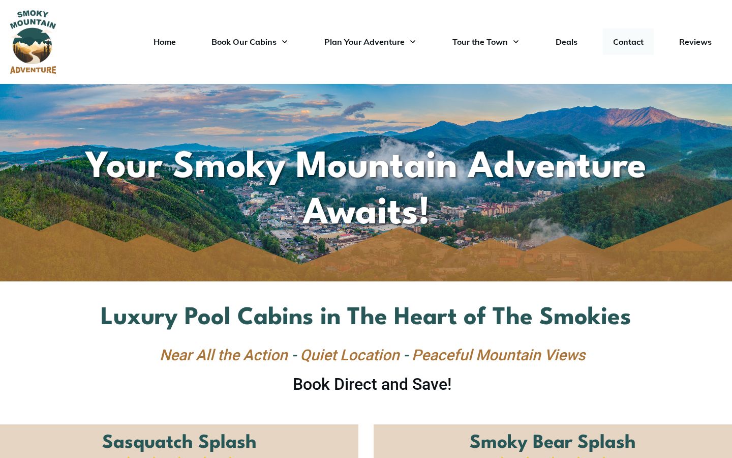 Smoky Mountain Adventure homepage screenshot